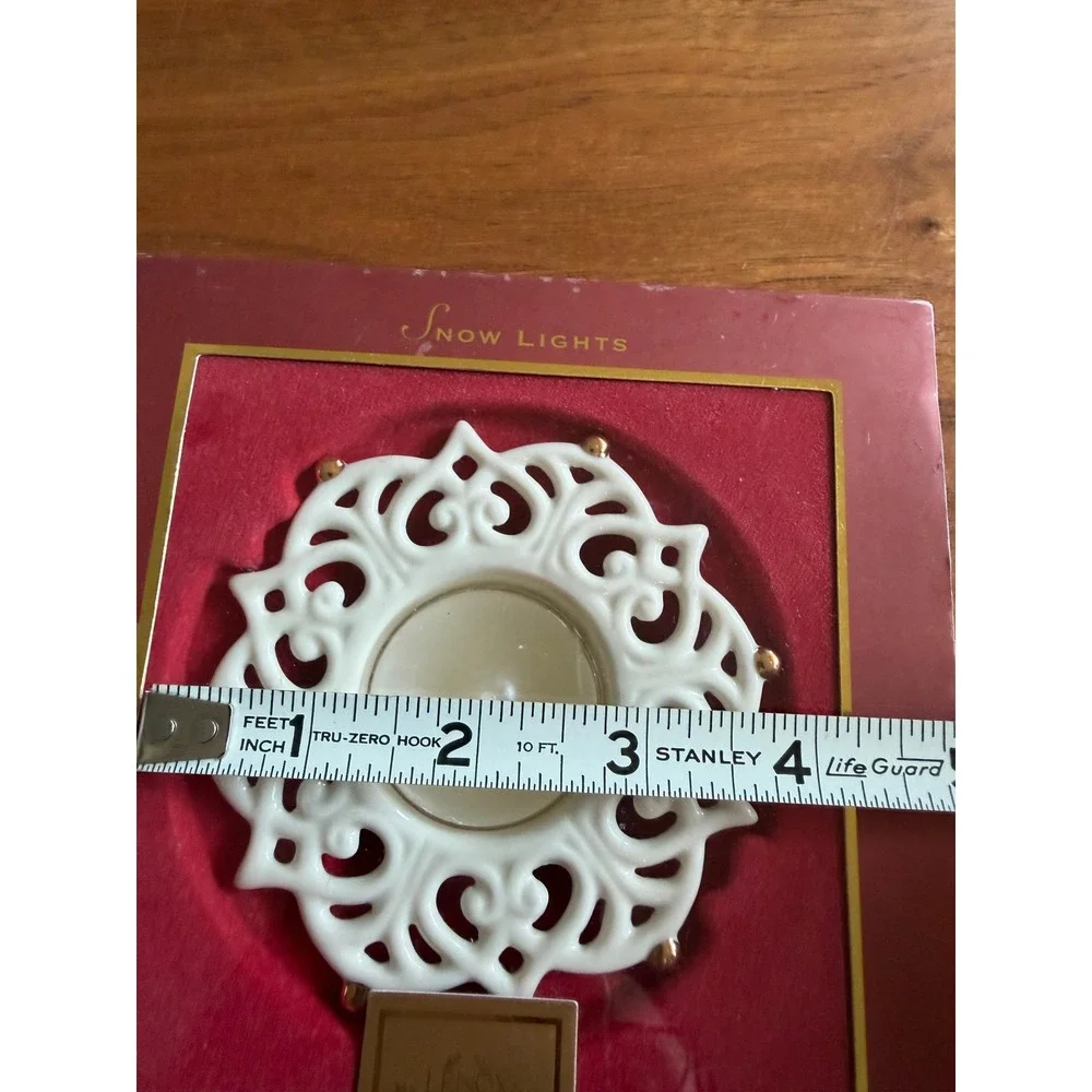 VTG Lenox Snow Lights Sparkle Tealight Votive Holder Ivory Gold Accent